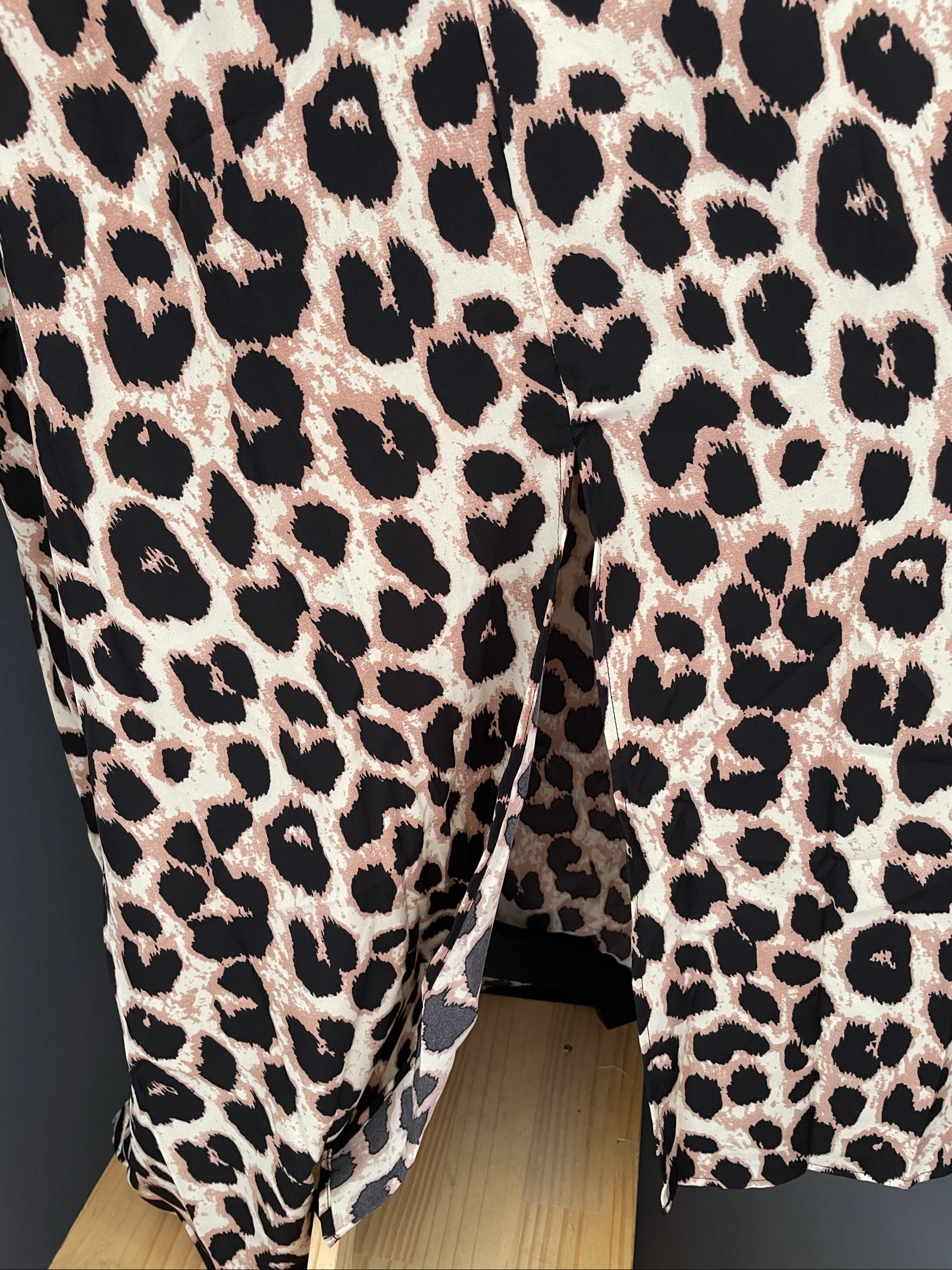 💖 vestido largo leopardo beige negro camello con abertura talla grande 56 bohemio chic fluido 💖 – photo 3